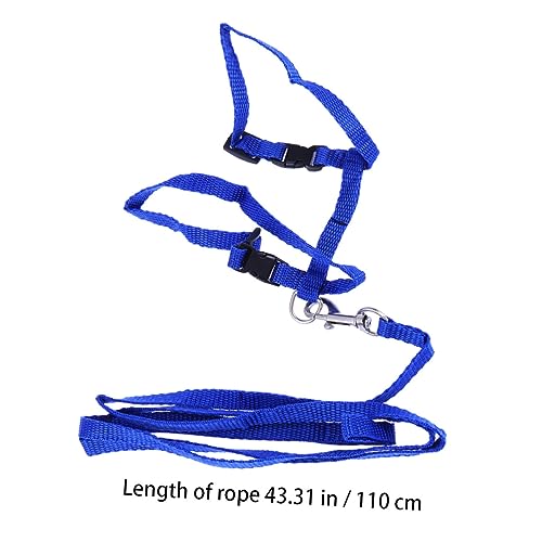 DECOMELODY Katze Geschirr Leine Blau Leichtes Nylon Geschirr Verstellbar mit Sicherem Klickverschluss Lange Leine für Katzen und Kätzchen Haustier Führleine für Sicheren Spaziergang Draußen von DECOMELODY