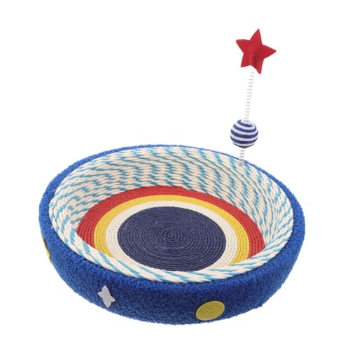 DECOMELODY Katze Kratzbett Rundes Sisal Kratzbrett mit Sternenmuster und Ruheplatz für Innen Kratznest für Kleine Katzen bis Möbel Schützend und Kompakt für Wohnung DECOMELODY Katze Kratzbett Rundes Sisal Kratzbrett mit Sternenmuster und Ruheplatz für Innen Kratznest für Kleine Katzen bis Möbel Schützend und Kompakt für Wohnung von DECOMELODY