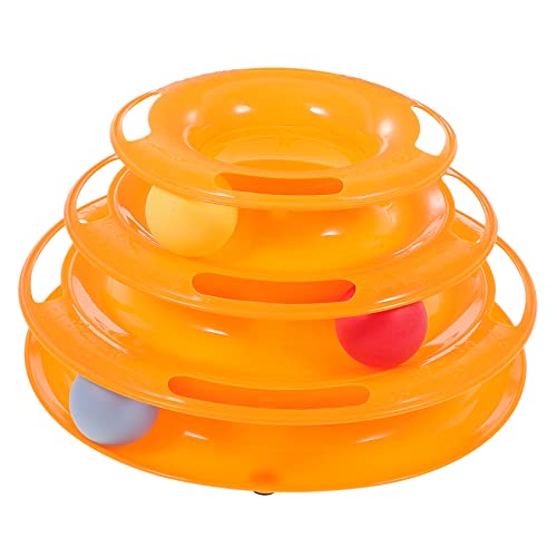 DECOMELODY 3-lagiges Rotierendes Katzenspielzeug-Tunnel-Set Interaktives Spielzeug Für Hauskatzen Katzen-Teaser-Spielzeug von DECOMELODY