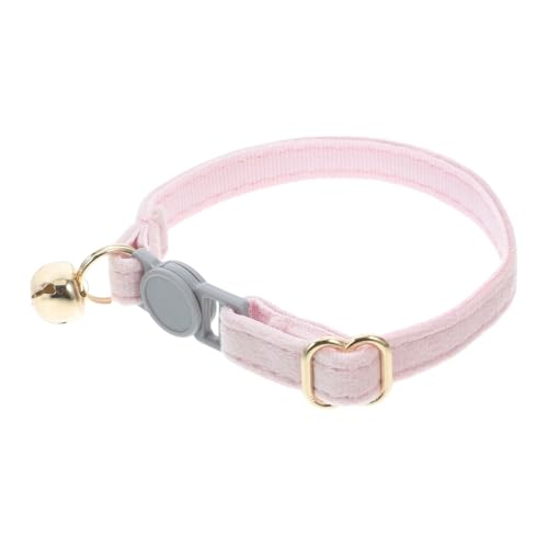 DECOMELODY Katzenhalsband Verstellbarer Namensschildkragen Halsband Mit Graviertem Katzennamen Individuelles Namensschildhalsband Haustier-namensschild-Halsband Stoff Rosa von DECOMELODY