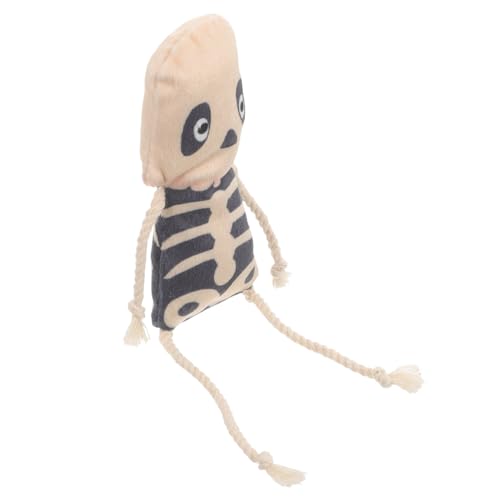 DECOMELODY Katzenminze Halloween Plüsch Skull Form Kauspielzeug für Kätzchen Bissfestes Interaktives Katzenspielzeug zur Zahnpflege und Beschäftigung von DECOMELODY