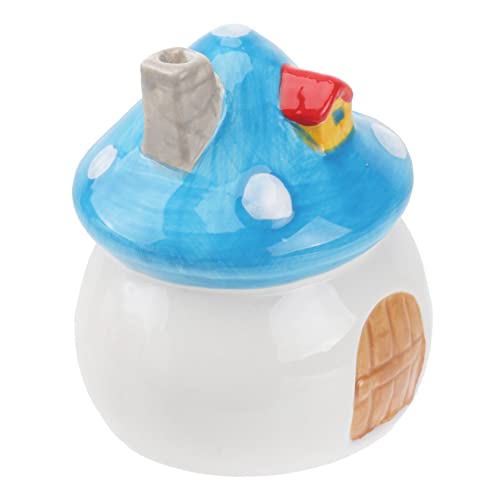 DECOMELODY Keramisches Hamsterhaus mit Pilzdesign Bequemes Versteck für Zwerghamster und Kleine Haustiere Sicheres und Kreatives Nistmaterial aus Premium Keramik für Käfige von DECOMELODY