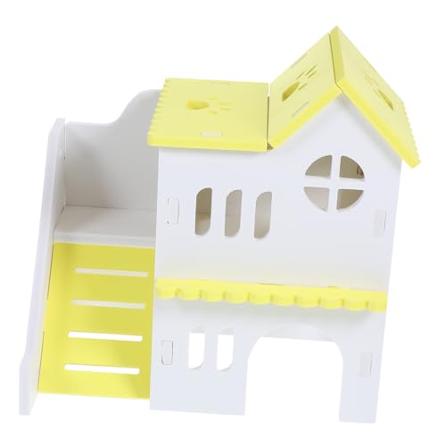DECOMELODY Kleintierversteck aus Hamsterhaus für Kleintiere Spielplatz Villa für Hamsterkäfig Sicher und Langlebig Schlafen und Farbenfrohes Design von DECOMELODY