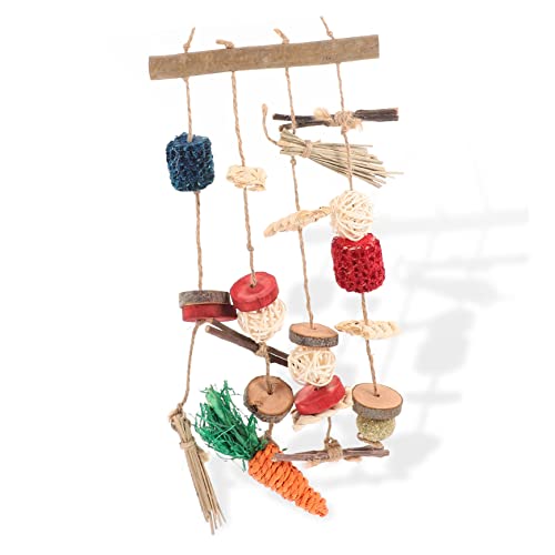 DECOMELODY Hamster Kauspielzeug Aus Natürlichem Süßes Spielzeug Zur Zahnpflege Für Kleintiere Mit Bunten Ballen Und Ästen Für Hamster Chinchillas Und Meerschweinchen von DECOMELODY