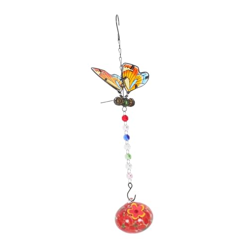 DECOMELODY Kolibri-Feeder Hamster Käfig vogelfutterspender vogelfutterhäuschen outdoordeko Futterhäuschen für Kolibris im Freien Kolibri-Futterhäuschen für draußen Glas Colorful von DECOMELODY