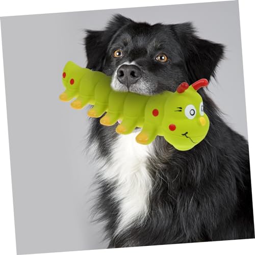 DECOMELODY Latex Quietschendes Hundespielzeug Käferform Robust und Langlebig Interaktives Welpen und Kleiner Mittelgroßer Hundespielball für Beschäftigung und Zahnpflege Gelb von DECOMELODY