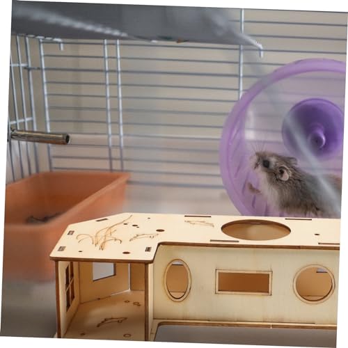 DECOMELODY Natürliches Holz Hamster Tunnel Versteck Stabiler Kleintier Tunnel für Hamster Chinchilla und Meerschweinchen Einfach Montierbar Geräumig und Gesundheitsfördernd für Kaninchen von DECOMELODY