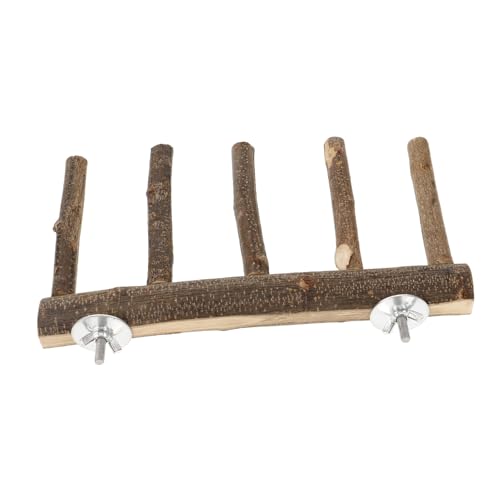 DECOMELODY Papagei Netz Hamster Papageienbett Für Käfig Käfige Vogelkäfig Haustier Schlafplatz Vogelsitzstangenzaun Eingesperrt Papageienstange Hocken Hölzern Light Brown von DECOMELODY