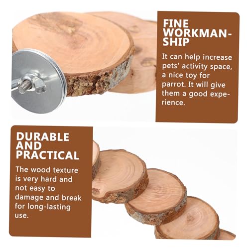 DECOMELODY Parrot Balance Leiter aus Robustem Apfelholz Kletterleiter für Vögel und Hamster Beißfestes zur Vogelkäfig Befestigung Natürliche Holzleiter für Wellensittich Kleintiere von DECOMELODY