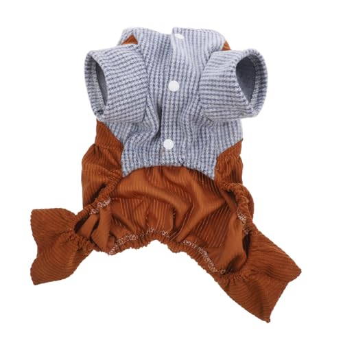 DECOMELODY Pet Hundebekleidung Streifen Overall mit Kapuze Gemütlicher und Leichter Hunde Jumpsuit für Kleine Haustiere Warm Langlebig Einfach Anzuziehen für Partys und Alltag von DECOMELODY