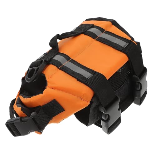 DECOMELODY Pet Life Jacket XXS Orange für Kleine Hunde Welpen Atmungsaktive Schwimmweste mit Griff und D Ring Reflektierend Schnellverschluss Sichere Schutzweste für Haustiere Beim Baden und von DECOMELODY