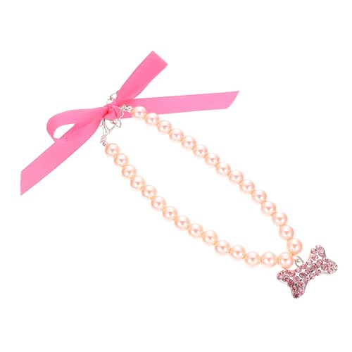 DECOMELODY Pet Perlenhalsband für Kleine und Mittlere Hunde und Katzen Dekoratives Leichtes Hundehalsband mit Feiner Verarbeitung Hautfreundlich und Komfortabel Geeignet für Alltag Party von DECOMELODY