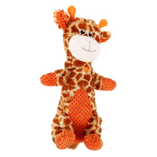 DECOMELODY Plüsch Hundespielzeug Giraffenform mit Quietscher Interaktives Kauspielzeug für Welpen und Kleine Hunde Fördert Zahnpflege und Beschäftigung Robustes Kuscheltier gegen Langeweile von DECOMELODY