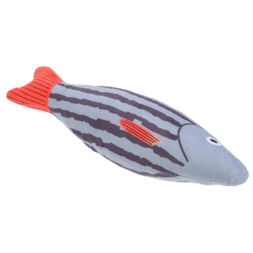 DECOMELODY Plüsch Katzenspielzeug mit Katzenminze Lustiges Fisch Design Interaktives Kauspielzeug für Katzen Leicht Beißfest Fördert Spielverhalten und Bewegung Geeignet für Indoor Katzen von DECOMELODY