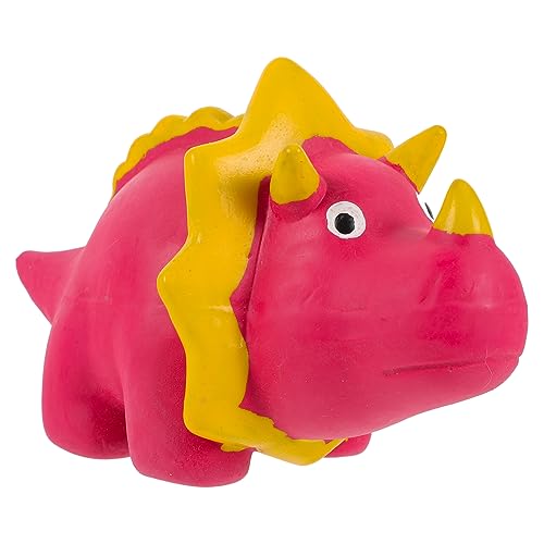 DECOMELODY Quietschspielzeug aus Latex für Interaktives und Kauen für Kleine und Große Langlebig und Zahnfreundlich Rosafarbener Triceratops DECOMELODY Quietschspielzeug aus Latex für Interaktives und Kauen für Kleine und Große Langlebig und Zahnfreundlich Rosafarbener Triceratops von DECOMELODY
