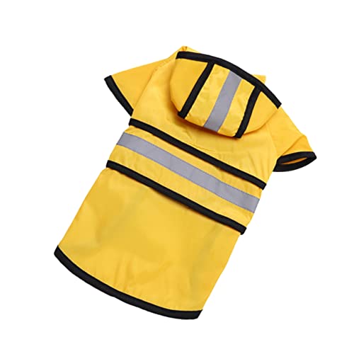 DECOMELODY Reflektierender Regenmantel für Hunde Regenjacke mit Kapuze für Kleine Mittlere Hunde Bequemer Overall für Haustiere mit Reflektierendem Design für Bessere Sichtbarkeit bei Nacht von DECOMELODY