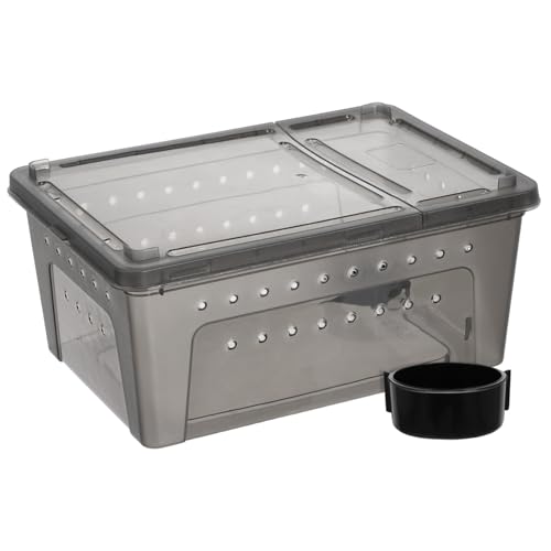 DECOMELODY Reptilien Aufzuchtbox Kunststoff mit Belüftung Sicherheitsverschluss für Futtertiere und Kleintiere Teiliges Schwarz Langlebig und Sicher für Schildkröten Geckos Skorpione Spinnen DECOMELODY Reptilien Aufzuchtbox Kunststoff mit Belüftung Sicherheitsverschluss für Futtertiere und Kleintiere Teiliges Schwarz Langlebig und Sicher für Schildkröten Geckos Skorpione Spinnen von DECOMELODY