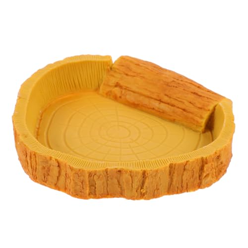 DECOMELODY Reptilien Wassernapf aus Hitzebeständigem Harz Terrarientaugliches Wasserbecken in Natürlicher Rindenoptik Kippsichere Futterschale für Eidechsen Geckos Schildkröten und DECOMELODY Reptilien Wassernapf aus Hitzebeständigem Harz Terrarientaugliches Wasserbecken in Natürlicher Rindenoptik Kippsichere Futterschale für Eidechsen Geckos Schildkröten und von DECOMELODY