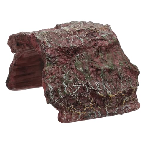 DECOMELODY Reptilienhöhle Aquarium Deko aus Harz Schildkröten Versteck mit Sonnenplattform Natürliches Terrarium Versteck für Landschildkröten und Frosch Habitat Zubehör von DECOMELODY
