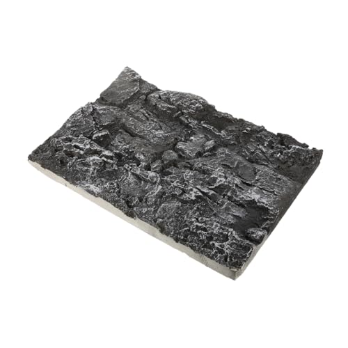 DECOMELODY Reptilienkastenkulisse Behälter für Fischtanks Eichhörnchenfiguren Garten Eichhörnchen Figuren Streifenhörnchen Reptilienrinde Hintergrund Zubehör für Reptilientanks Pu Dark Grey von DECOMELODY