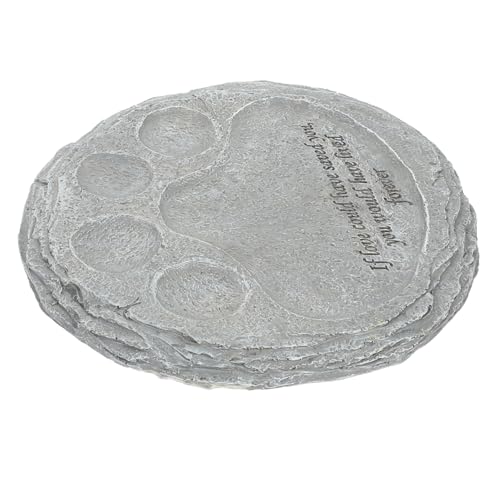 DECOMELODY Resin Haustier Hund Gedenkstein Wetterfest Garten Dekoration Kleine Grabstätte mit Pfotenmotiv für Drinnen und Draußen Kompakt als Andenken an Verstorbene Hunde von DECOMELODY