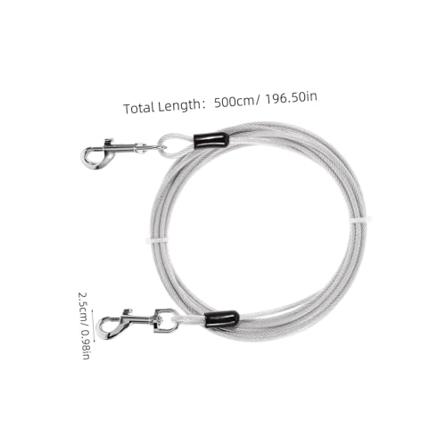 DECOMELODY Robuste Haustier stahlseil Leine mit Tragbare Hundeschleppleine mit Stabilem Metallhaken für Outdoor Training für Aktives Laufen und Vielseitigen Einsatz von DECOMELODY