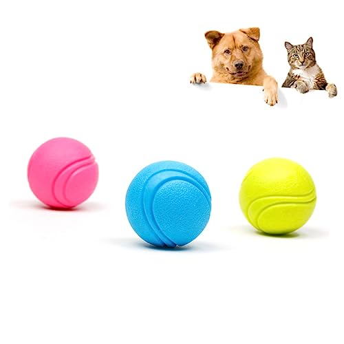 DECOMELODY Robuster Pet Chew Tennis Ball für Kleine bis Mittlere Hunde Bissfestes Kauspielzeug zur Zahnpflege und Training Spielerischer Beißspaß Zufällige Farbauswahl Zufällige Farbe von DECOMELODY