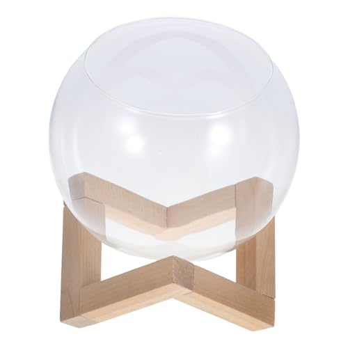 DECOMELODY Rundes Glasterrarium mit Holzständer Transparenter Pflanzbehälter für Hydrokultur und Sukkulenten Dekorative Propagation Station mit Geneigter Öffnung Geeignet für Büro DECOMELODY Rundes Glasterrarium mit Holzständer Transparenter Pflanzbehälter für Hydrokultur und Sukkulenten Dekorative Propagation Station mit Geneigter Öffnung Geeignet für Büro von DECOMELODY