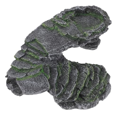 DECOMELODY Schildkröten Plattform aus Langlebigem Harz Multifunktionale Sonnenliege und Kletterrampe für Kleine Wasserschildkröten Dekoratives Aquarium Zubehör mit Versteck Pflegeleicht und von DECOMELODY