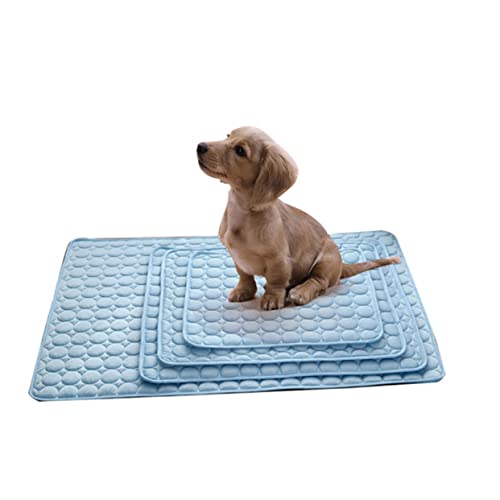 DECOMELODY Selbstkühlende Hundedecke Für Sommer Atmungsaktiv Für Haustiere Kühlmatte Für Katzen Und Welpen Schlafmatte Mit Eisseidenmaterial x von DECOMELODY