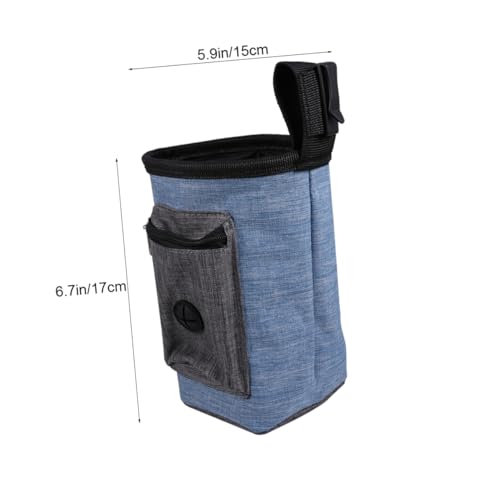 DECOMELODY Tragbare Futterbeutel für Hunde aus Robustem Material mit Zugband Großer Kapazität für Training Camping und Reisen Praktische Snack Zubehörtasche in Blau von DECOMELODY