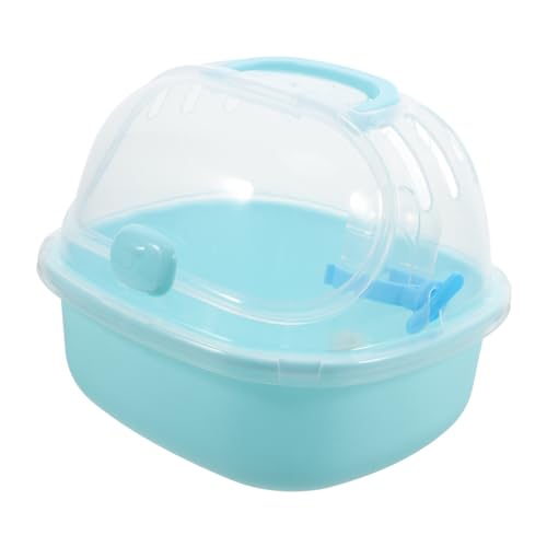 DECOMELODY Tragbare Hamster Tragetasche Leichte Atmungsaktive Transportbox für Kleine Tiere für Reisen und Ausflüge Transparentes Design Himmelblau für Hamster und Kleintiere von DECOMELODY