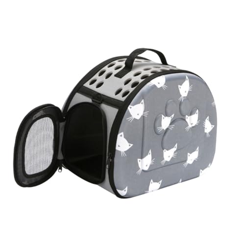 DECOMELODY Tragbarer Katzenrucksack Mittelgrau Faltbar Atmungsaktiv Waschbar Mit Schultergurt Für Outdoor Reisen Wandern Ausflüge Haustier Tragebeutel Kleintiere Transport von DECOMELODY