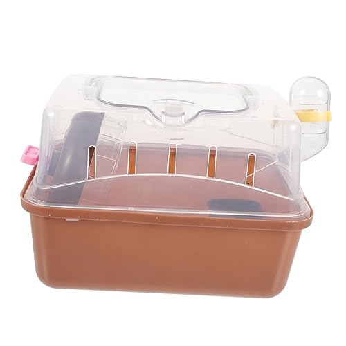 DECOMELODY Transparente Tragetasche für Hamster Tragbarer Käfig mit Dachfenster für Kleine Haustiere für Meerschweinchen Zwerghamster und Andere Kleintiere von DECOMELODY