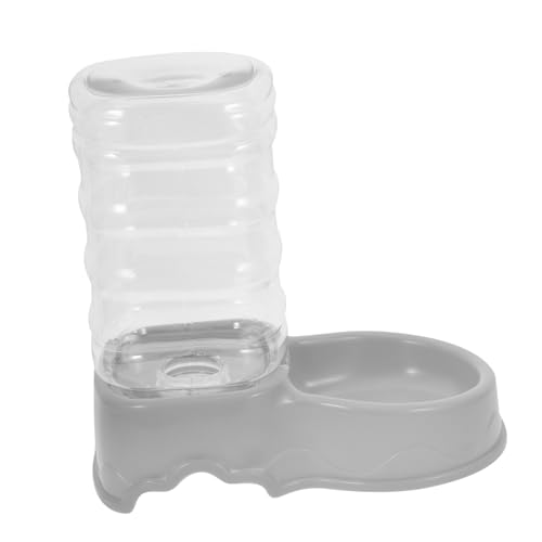 DECOMELODY Trinkbrunnen Für Haustiere Tülle Groß Wasser Katzenfutter Flasche Spender Dual Futterautomat Für Hunde Futternapf Futterautomat Für Katzen Heimtierbedarf Hundefutter Grey Plastik von DECOMELODY