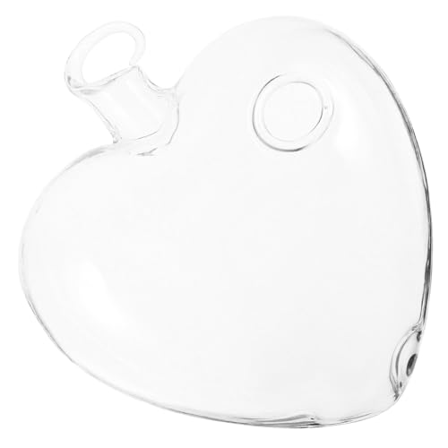 DECOMELODY Vase in Herzform Halter für Wattepads Dekorbehälter Weinregal Aquarium Wasserspender Grün büro Dekoration bürodekoration einmachgläser Hängende Blumenbehälter Hausvase Transparent von DECOMELODY