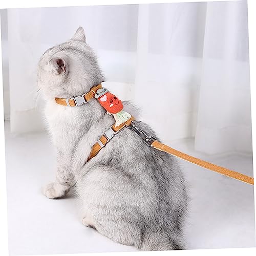 DECOMELODY Verstellbares Katzengeschirr mit Leine für Kätzchen Karotten Design Ausbruchsicher Leicht und Komfortabel für Outdoor und Haustierkontrolle von DECOMELODY