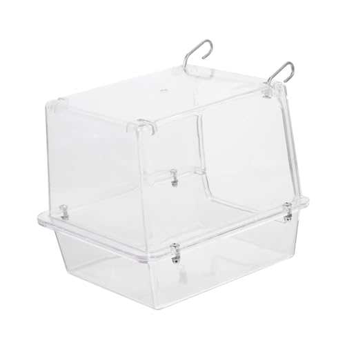DECOMELODY Vogelbad Hängend Kein Auslaufen Papagei Badebox für Käfig Außenseite Wellensittiche und Kleine Vögel Sand und Wasserbad Zubehör DECOMELODY Vogelbad Hängend Kein Auslaufen Papagei Badebox für Käfig Außenseite Wellensittiche und Kleine Vögel Sand und Wasserbad Zubehör von DECOMELODY