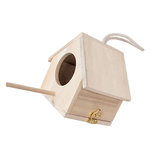 DECOMELODY Vogelfutterhaus aus Holz Kleine Nistbox für Vögel und Platzsparend als Garten oder Balkon Dekoration Sicher für Vögel Handwerklich Gefertigt von DECOMELODY