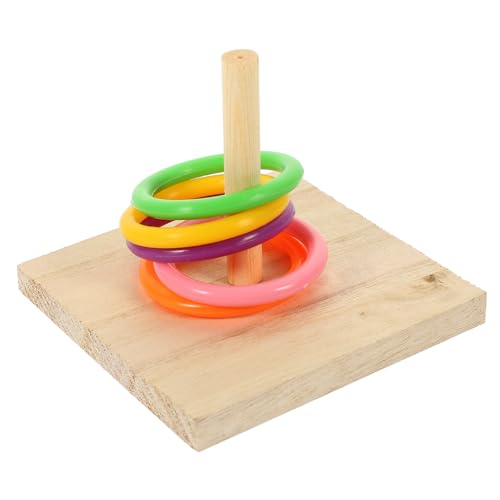 DECOMELODY Vogelringwurf Für Papageien Interaktives Holzbrett Mit Bunten Ringen Für Kognitive Und Spielspaß Für Beschäftigung Ihres Vogels von DECOMELODY