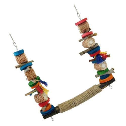DECOMELODY Vogelspielzeug Holz Sitzstange für Papageien und Wellensittiche Sicheres Kauspielzeug Stabiler Vogelständer und Trainingsspielplatz für Vögel für Käfig und Tisch von DECOMELODY