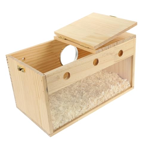 DECOMELODY Vogelzuchtkasten aus Holz für Sittiche und Papageien Transparente Brutbox für Kleine Vögel Nistkasten für Wellensittiche Einfach zu Reinigen für und Außenbereiche von DECOMELODY