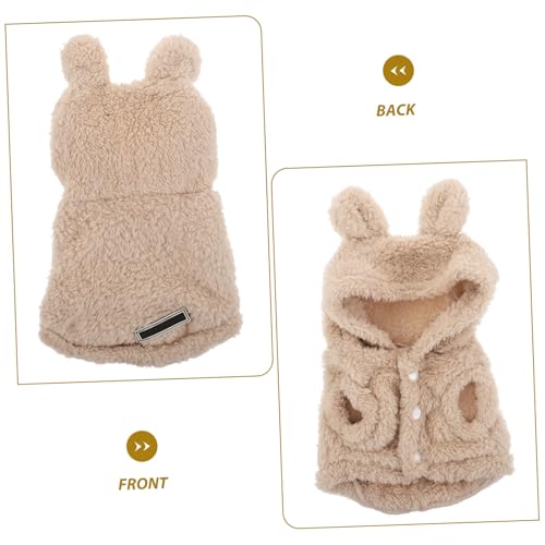 DECOMELODY Warmer Haustier-Hoodie mit Hasenohren für Kleine Hunde Katzen und Kaninchen Leichtes Bequemes Kapuzenkostüm für Kalte Wintertage und Einfachen An Auszug von DECOMELODY