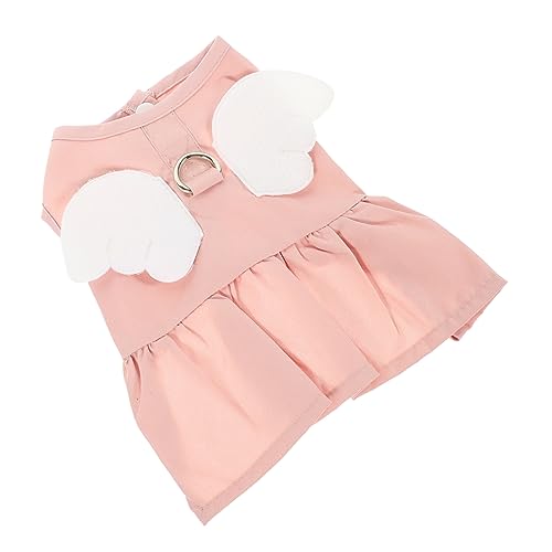 DECOMELODY Waschbares Hundekleid Haustier Für Kleidung Atmungsaktiv Kostüm Sommerliches Hundekleid Wiederverwendbares Welpenkleid Zartes Hundekleid Hochzeit Baumwolle Polyester Rosa von DECOMELODY