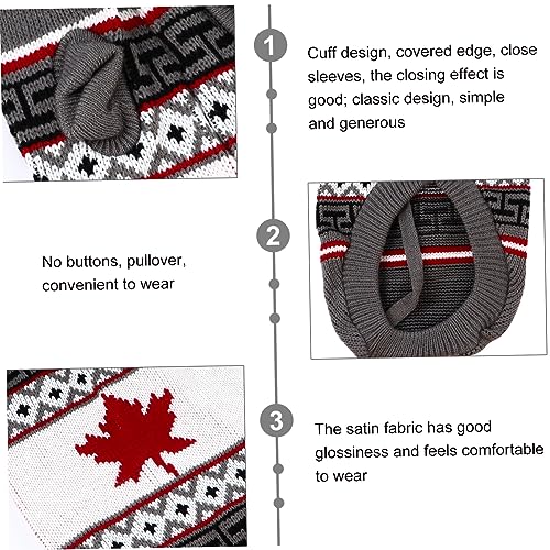 DECOMELODY Weihnachtlicher Hundepullover mit Hohem Kragen Gestrickter Warmer Wintermantel für Kleine Hunde Festliches Kostüm für Hunde und Katzen Gemütliches Weihnachtsoutfit mit Ahornblatt DECOMELODY Weihnachtlicher Hundepullover mit Hohem Kragen Gestrickter Warmer Wintermantel für Kleine Hunde Festliches Kostüm für Hunde und Katzen Gemütliches Weihnachtsoutfit mit Ahornblatt von DECOMELODY