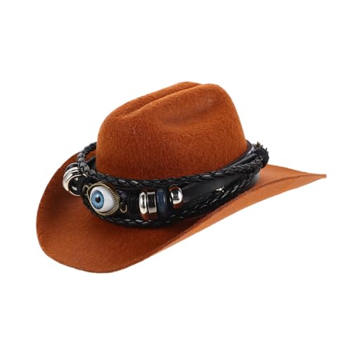 DECOMELODY Western Cowboy Haustierhut mit Bösem Auge Charme Leichter Strapazierfähiger Cosplay Hut für Hunde und Katzen Stilvolles Verkleidungsaccessoire für Partys Fotoshootings und Alltag von DECOMELODY