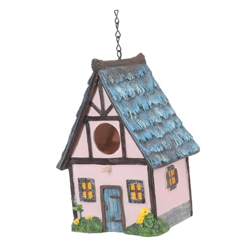 DECOMELODY Wetterfester Resin Vogel Nistkasten zum Aufhängen Kleines Outdoor Vogelhaus für Garten und Balkon Dekoratives Nistnest für Vögel Leichter Eleganter Schutz vor Fressfeinden von DECOMELODY