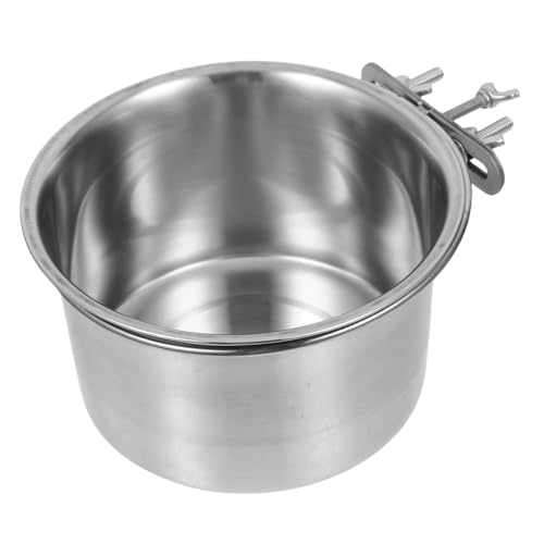 DECOMELODY hängender Hundenapf Erhöhte Hundenäpfe Futterspender Hundekäfig Wassernapf montieren Mittel groß Kleiner Futternapf für Haustiere Hundehüttenschüsseln Rostfreier Stahl Silver von DECOMELODY
