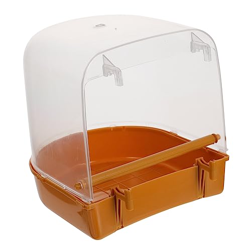 DECOMELODY papagei badewanne Vogelhäuschen Kolibri Wellensittichbad Faltbarer Hundepool Papageienbad Küken Hase vogeltränke vogelbad Vogel Badewanne Vogelzubehör PVC-Material Orange von DECOMELODY