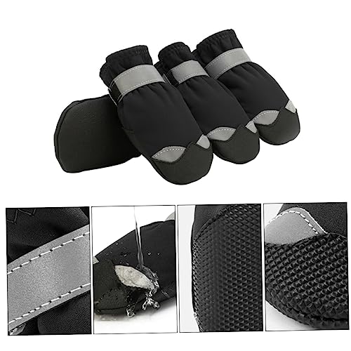 DECOMELODY wasserdichte rutschfeste Haustier Schneestiefel mit Reflektierenden Streifen Verstellbaren Klettverschlüssen und Warmem Winddichtem Material Pfotenschutz für Hunde bei Schnee und DECOMELODY wasserdichte rutschfeste Haustier Schneestiefel mit Reflektierenden Streifen Verstellbaren Klettverschlüssen und Warmem Winddichtem Material Pfotenschutz für Hunde bei Schnee und von DECOMELODY